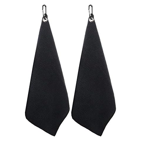 2 Pcs Golf Towels Absorbent Cleaning Towels Multifunction Towels with Carabiner for Golf Bags Fitness Sport Outdoor Yoga Cover