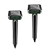 Mole Repellent Stakes 2er Pack, Solar Mole Repellent Sonic-Gerät, Sonic Mole Repeller, solarbetriebener Maulwurfsentferner für Maulwurf, Schlange, Wühlmaus, Gopher und andere Tiere (2)