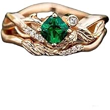 925 Sterling Silver Shiny Full Diamond Gemstone Ring Cubic Zirconia Rings CZ Diamond Ring Emerald Ring Eternity Engagement Wedding Band Ring for Women US Code 7