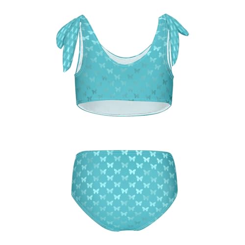 Image of Girls Swimsuits Set 2pcs Smile Dog Bathing Bikini Suits Tie Tankini