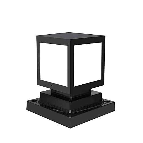 Porcyco Lámpara solar para exterior, impermeable, con tapa para poste de jardín, con luz LED, para exteriores, para balcón, entrada de patio, farola (luz blanca) Cover