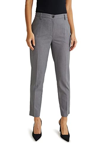 C&A Pantalon pour femme - Coupe slim - Mid Rise/Mid Taille stretch - Viscose, Gris chiné, W42