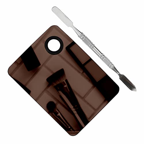 Image of Brain Freezer Shiny Makeup Palette With Stainless Steel Square Shape Spatula, Rose Golden 100 g