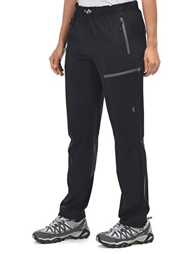 Little Donkey Andy Women's Lightweight Quick Dry Cargo Hiking Pants UPF 50+ Stretch Travel Pants Black M