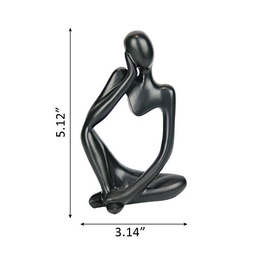 Innolites Resin Statue Thinker Style Decoration Abstract Sculptures Collectible Figurines For Home Decor Modern Office Shelf Desktop(Black Left) #TOP1