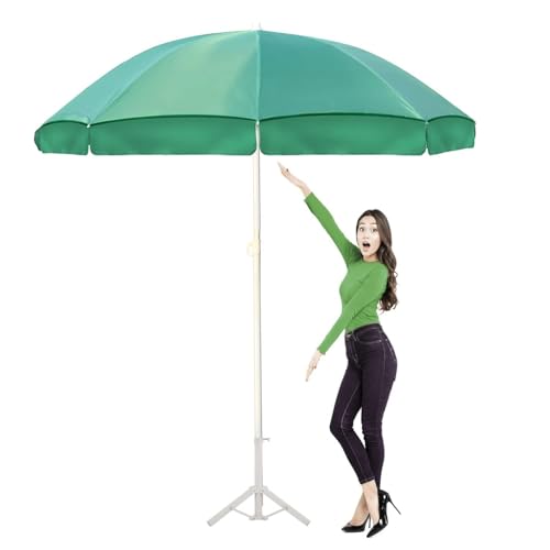 Image of ORILEY Garden Umbrella with Stand Foldable Big Size (7ft Height 42 Inch Rib Arm) Heavy Duty Waterproof Rain & UV Sun Protection Outdoor Patio for Balcony Shedding Cantilever & Lawn (Dark Green)