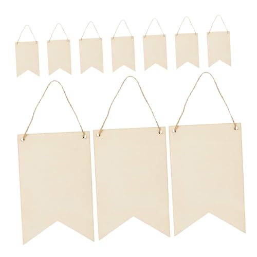 IWOWHERO 10 Piezas Colgante De Madera De Astillas De Madera De Bricolaje Letreros De Madera En Para Manualidades Letreros De Madera Sin Terminar Cartel De Madera En