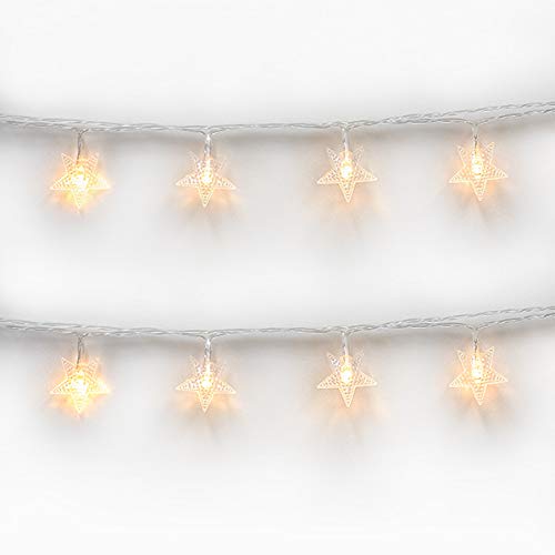イルミネーションライト ガーランドライト 電池式 20球 3m インテリアライト ストレートイルミ 電飾 照明 (スター)