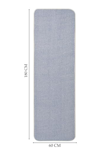 Image of Saral Home Cotton Yoga Mat /Runner (Blue, 60X180 CM)