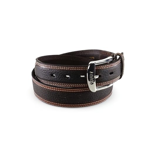 ARIAT Men's Two-Tone Contrast Edge Leather Belt, Brown, 482