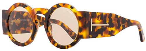 Tom Ford Tatiana Round Sunglasses FT0603 55E 47 | Havana Frame | Brown