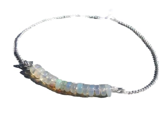 Bracelet opale d'Éthiopie en perles rondelles, le cadeau mixte idéal
