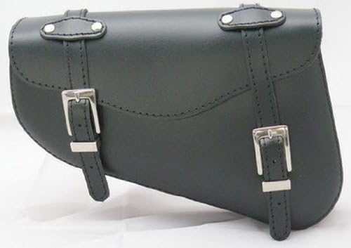 Generico Borsa Laterale Triangolare In Pelle Nera Compatibile Con Harley-Davidson Sportster 883 1200 XL, Forty-Eight – Porta Attrezzi, Documenti, Mono Laterale Sinistro, Stile Custom Biker