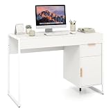 COSTWAY Escritorio para Ordenador con Estructura Metálica, 109 x 47 x 75 cm