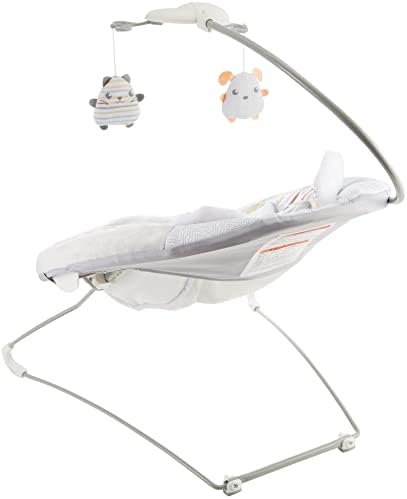 Fisher-Price Sweet Snugapuppy Deluxe Bouncer, Portable Bouncing Baby Seat with Overhead Mobile, Music, and Calming Vibrations