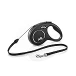 flexi Classic S Cord 5 m black, retractable leash for dogs up to 12 kg