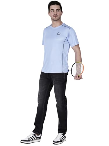 Image of Men Round Neck Half Sleeve Regular Comfort Dry-Fit Activewear Sports T-Shirt Pack of 1 Multicolour