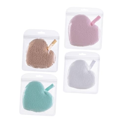 SHOWERORO 4 Piezas Esponjas para Maquillaje Forma de Corazón Reutilizables para Limpieza Facial y Cuidado Piel Suaves y Efectivas para Quitar Maquillaje para Hogar y Viaje