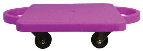 Trottinette en plastique avec poignées pour enfant plateau roulant de motricité violet