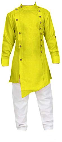 Image of Oner Ethnic Wear Cotton Kurta Pajama Dress Set For Boys (N-101) (Green, 4-5 Years)