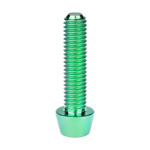 Image of Titanium Ti DIN912 M4 8 10 12 15 20mm Tapered Head Hex Bolts Bicycle Screws Pack of 6 (Green, M4x20mm)