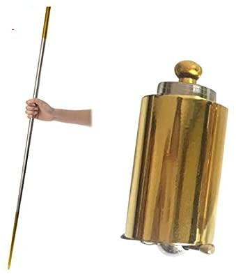 アピアリングケーン 金属製 手袋 付き 多様な色 鉄砲棒 150cm 伸縮棒 (両端が金色 1.5m)