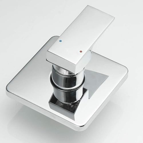 Kit de grifería para ducha con función única, sistema de ducha tipo lluvia de 8 pulgadas, montaje en pared cuadrado, metal acero inoxidable, acabado cromado miniatura 5