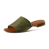 JATAREA Women’s Slip-On Flat Sandals with Round Open Toe | Casual Leather Slides for Comfort in Summer | Classic and Trendy Slippers, Dressy Slides for Women Perfect for Daily Go Out, Jatarea Cavery -