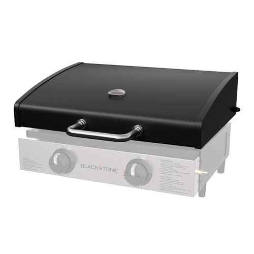 Upgrade Hinged Lid with Thermometer for Blackstone 1666 22 Omnivore Griddle (2024 Model) Powder Coated Steel Grill Hard Cover Flat Top Lid w/Handle for Blackstone 2203 1666 2205 Tabletop Griddle