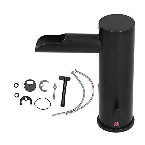 Automatic Sensor Touchless Bathroom Sink Faucet G1/2in (DN15) Channel Spout (Black)