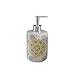 PRP Distributore di Sapone da banco in Stile Cinese Distributore in Ceramica Ricaricabile Dispenser di lozione in Ceramica da Bagno Distributore Liquido (Motivo Floreale)