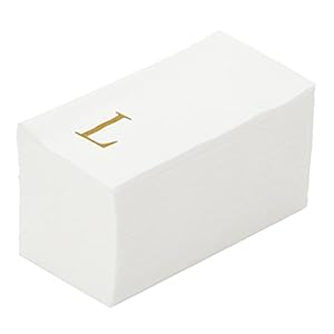 Restaurantware RWA1185GL Weiße Papierservietten mit Goldbuchstabe