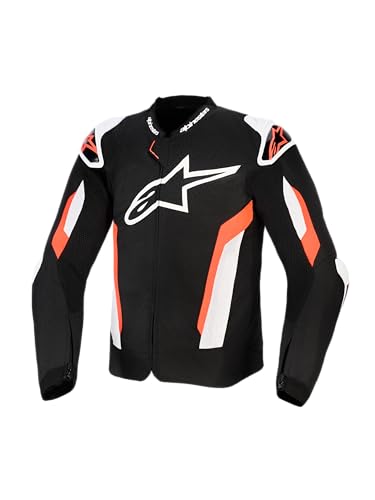 Alpinestars T-GP - Chaqueta de aire para hombre, textil para montar en motocicleta, ventilación de malla ligera y transpirable, Race-Spec, Aero Hump, talla 4XL, negro/rojo fluo