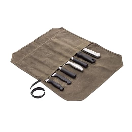 Khaki Chef’s Knife Roll Case, Waxed Canvas Cutlery Knives Holders Protectors, Home Kitchen Cooking Tools And Utensils Wrap Bag Wallet, Multi-Purpose Brush Roll Bag, Travel Tool Roll Pouch (Khaki)