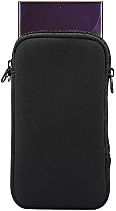 Hojaster Neoprene Phone Sleeve Pouch w/Neck Lanyard Wallet for Men Women Carrying Case for iPhone 13 Pro Max, Galaxy S20 S10 S9 S8 A50 A50s A51 A30 A30s A10s A10e A20 A40, Pixel 4a(Black2, Large)