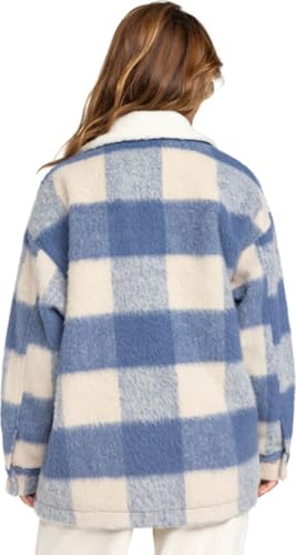 Roxy Women's Passage of Time Shacket – Soft Wool-Blend Plaid Jacket2