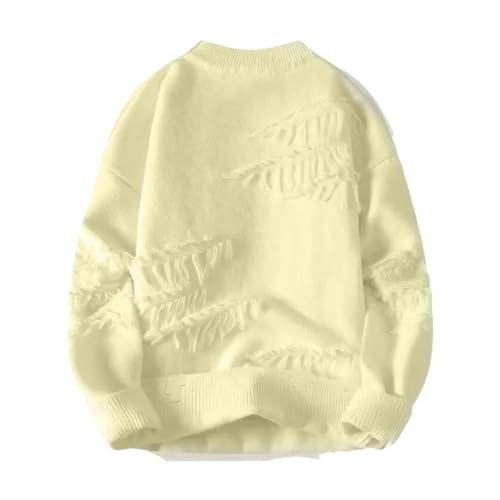 Men Irregular Ripped Sweater Crew Neck Long Sleeve Daily Casual Loose Knitted Pullover