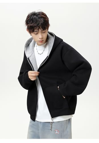 Mens Zipper Hoodies Colour-blocked Sweatshirts Unisex Couples Streetwear Pullover Teenagers Trendy Jackets4