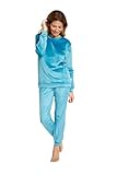 TALLA: S COLOR: Multicolor YSABEL MORA MUYDEMI Pijama Terciopelo Suave y Cálido para Máximo Confort en Casa Durante Días Fríos con Sudadera y Pantalón de Cintura Elástica para Ajuste Cómodo