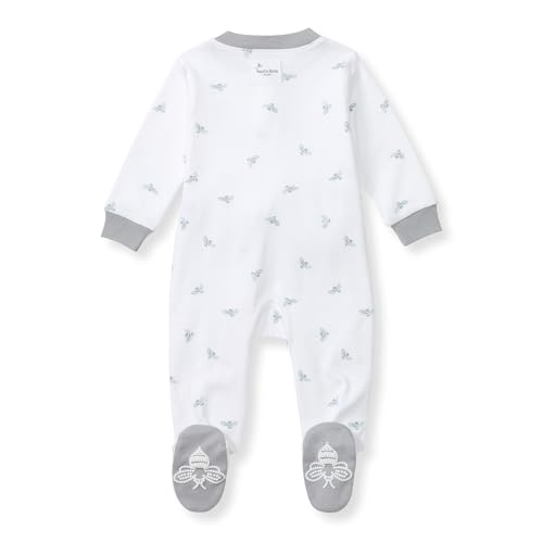 Image of Burt's Bees Baby unisex-baby Sleep & Play, Organic One-piece Romper-jumpsuit Pj, Zip Front Footed Pajama