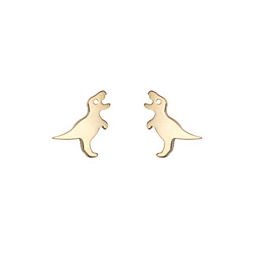 Mini Cute Dinosaur Stud Earrings for Women Girls Men Sterling Silver Hypoallergenic Tiny Dragon Brontosaurus Animal Cartilage Tragus Post Fashion Minimalist Jewelry