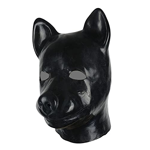 ALMYMM Hundemaske Latex Masken Petplay Hundemaske latexmaske Hunde Masken Sexspielzeug für Paar Sexspiel Sklave Cosplay Party Maskerade