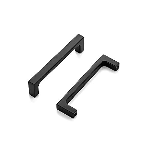 Image of Ravinte Matte Black Kitchen Cabinet Handles 3-3 /4 Inch Pulls 25 Pack | Solid Zinc Alloy , Smooth Design, Screws Included, Square Pulls for Kitchen Drawers & Cupboards