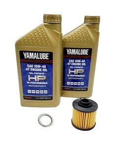 Image of Yamaha Yamalube V-STAR 250 (2008-2023) High Performance Oil (2 Quarts) and Filter Change Kit, #5JX-13440-00-00 and #LUB-10W40-FS-12