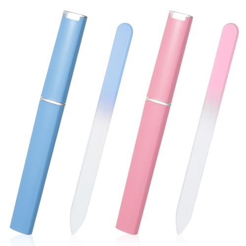 Wanmu 2 limas de uñas profesionales, lima de uñas de cristal, lima de uñas con estuche, superficie de cristal de doble cara, limas de uñas, herramienta de manicura profesional para mujeres - imagen 8