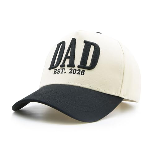 YQZUWUXE Mens Dad Hat 2026 Pregnancy Announcement Gifts for Husband New Dad Fathers Day Outfits Black Trucker Hat from Daughter Son Wife