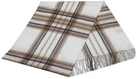 Wool Scarf for Men and Women, Merino Wool Plaid Winter Scarf, Thick Soft Tartan Knitted Neckwear for Cold Weather