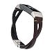Produktbild samLIKE Leder Armband für Fitbit Charge 3 Herren und Damen Retro Ersatzarmband Aushöhlen Weich Sportarmband Kompatibel mit Fitbit Charge 3, 200MM, 7 Farben (Kaffee)