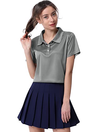 Women's Polo Tee Dry Fit Golf Shirt Moisture Wicking Short Sleeve Sport Activewear Golf Polo Tops Collar with Buttons Workout3