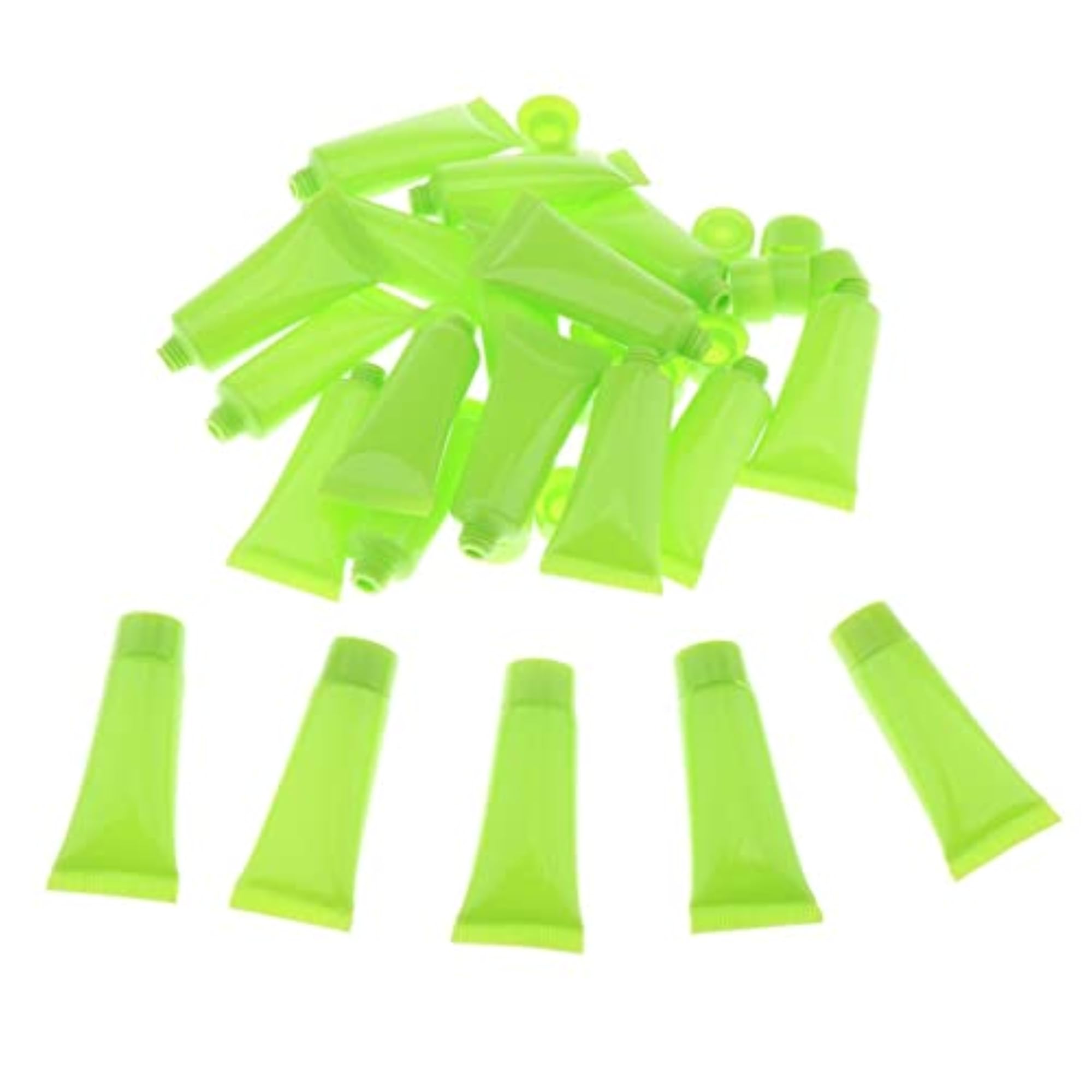 20x 10ml Empty Plastic Tubes for Body Lotion and Cream, Green
